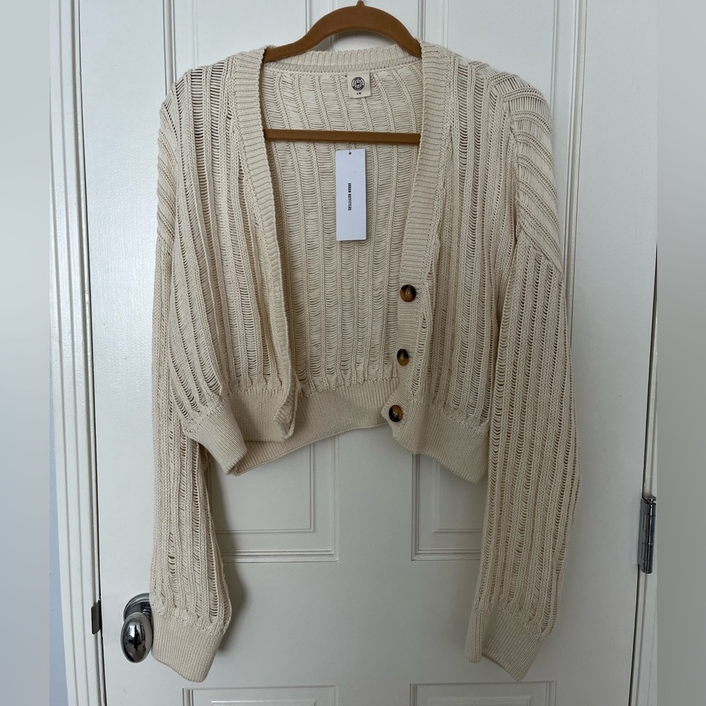Urban Outfitters UK Cream Cropped Cardigan